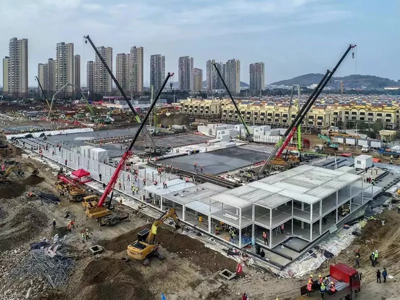 Ndërtesa e spitalit me strukturë modulare çeliku Ndërtesa e spitalit me strukturë modulare çeliku