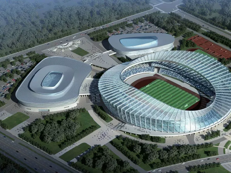 Struktura e çelikut për kompleksin e qendrës sportive